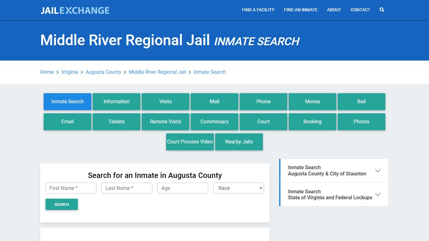 Middle River Regional Jail, VA Inmate Search: Roster & Mugshots